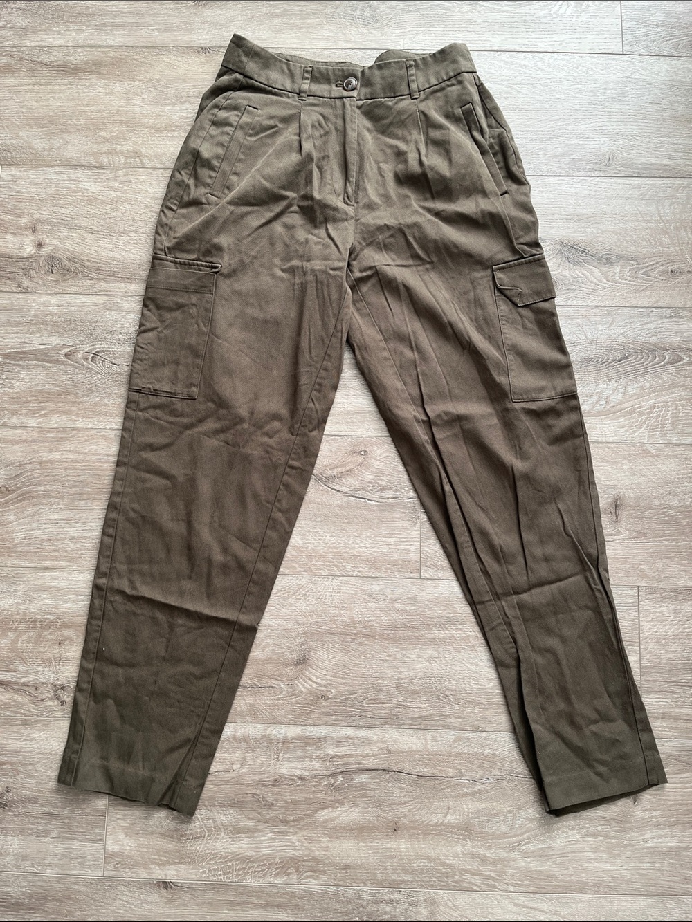Old Navy Olive Cargo Tapered Pants